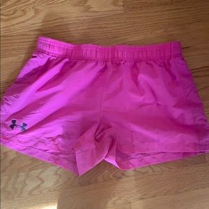 Pink under armor shorts